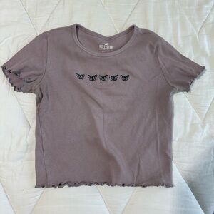 hollister purple baby tee